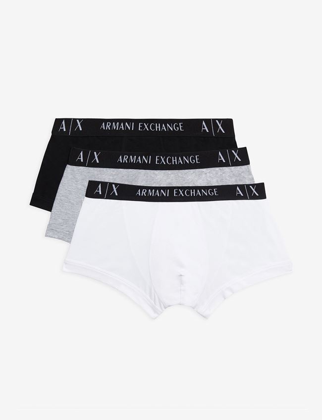 Armani Exchange Boxer Grigio Cotone, Elastan