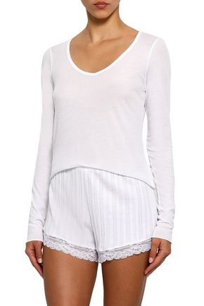 Skin Woman Pima Cotton Pajama Top White