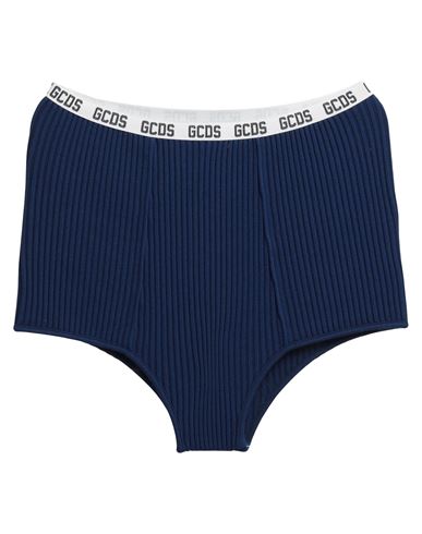 Shop Gcds Woman Shorts & Bermuda Shorts Navy Blue Size M Viscose, Polyester