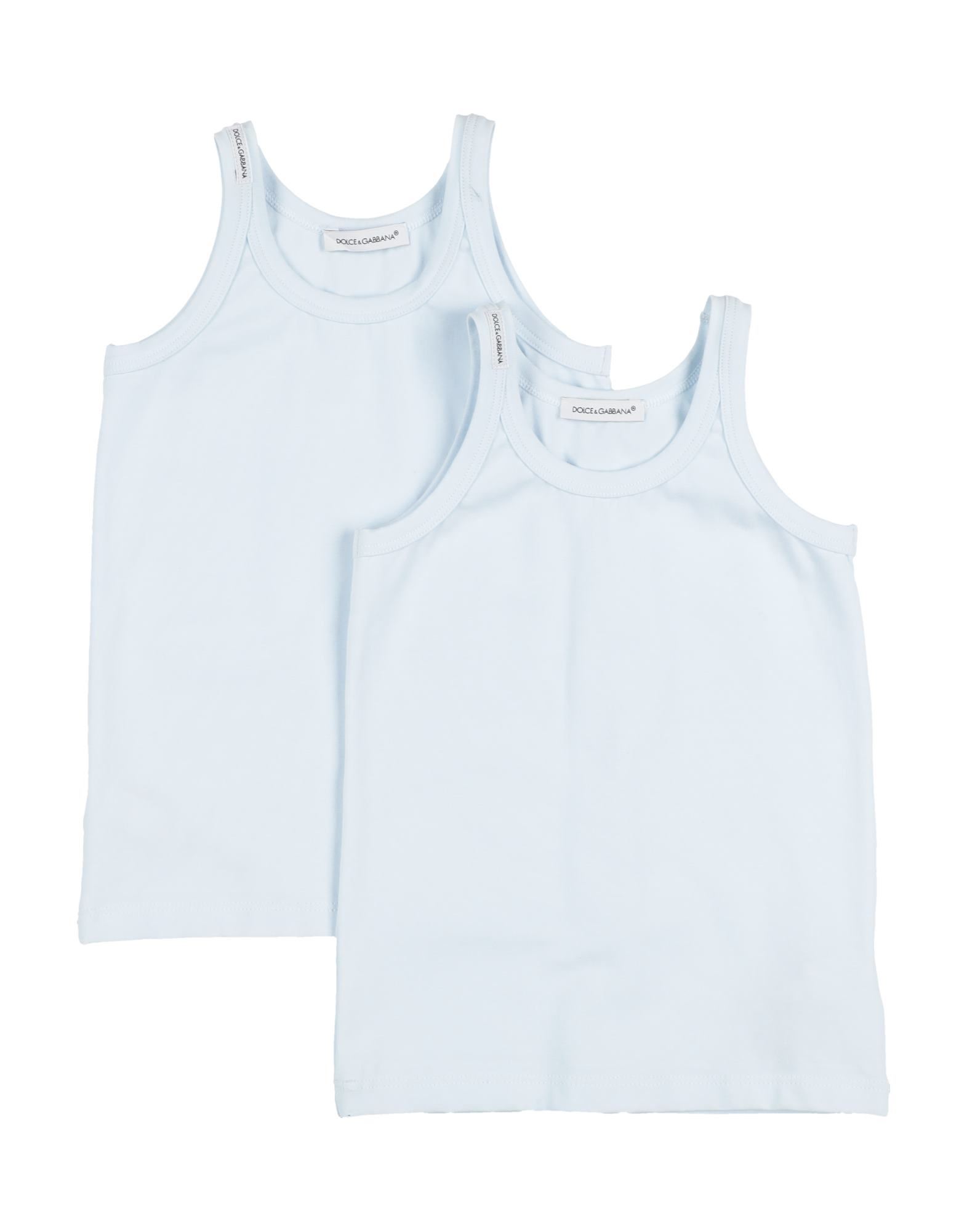 Dolce & Gabbana Kids' Sleeveless Undershirts In Sky Blue
