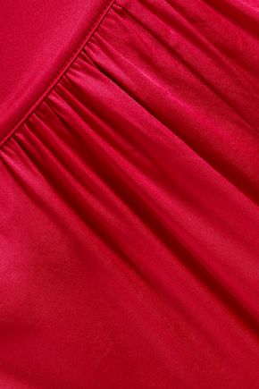 Dolce & Gabbana Stretch-silk Satin Pajama Shorts In Crimson