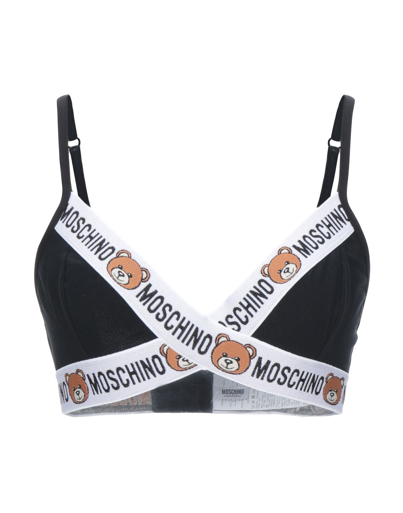 《セール開催中》MOSCHINO レディース ブラジャー ブラック I コットン 92% / ポリウレタン 8% / ナイロン