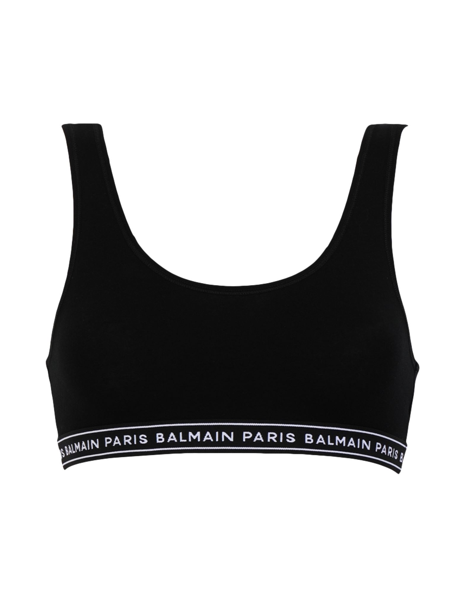 《セール開催中》BALMAIN レディース ブラジャー ブラック 36 コットン 90% / ポリウレタン 10%