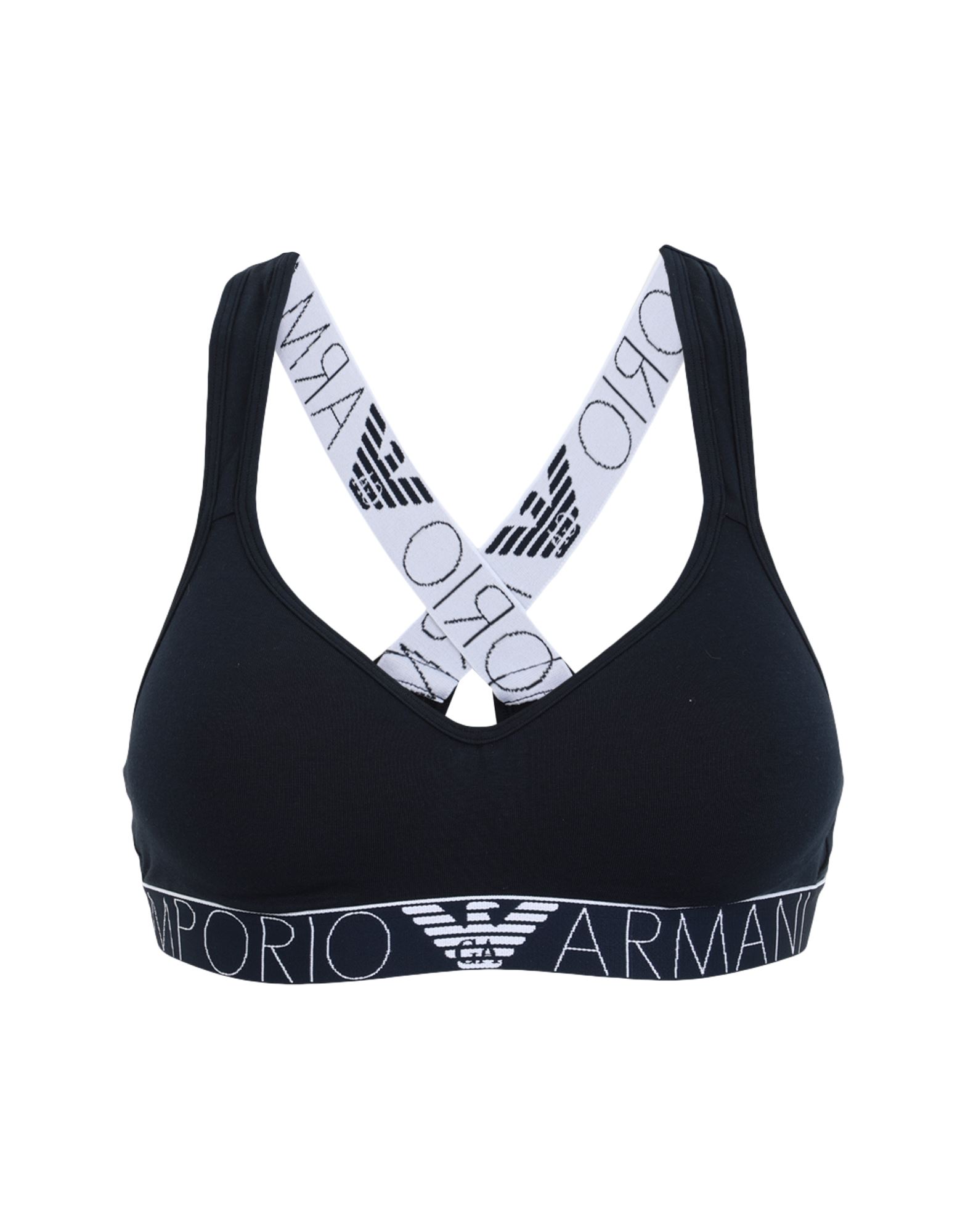 《セール開催中》EMPORIO ARMANI レディース ブラジャー ダークブルー S コットン 95% / ポリウレタン 5% PADDED BRALETTE BRA ICONIC LOGOBAND