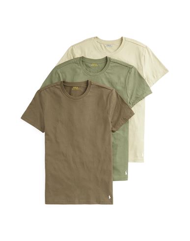 Polo Ralph Lauren Short Sleeve 3-pack Crew Neck Undershirt Man Undershirt Light Green Size M Cotton