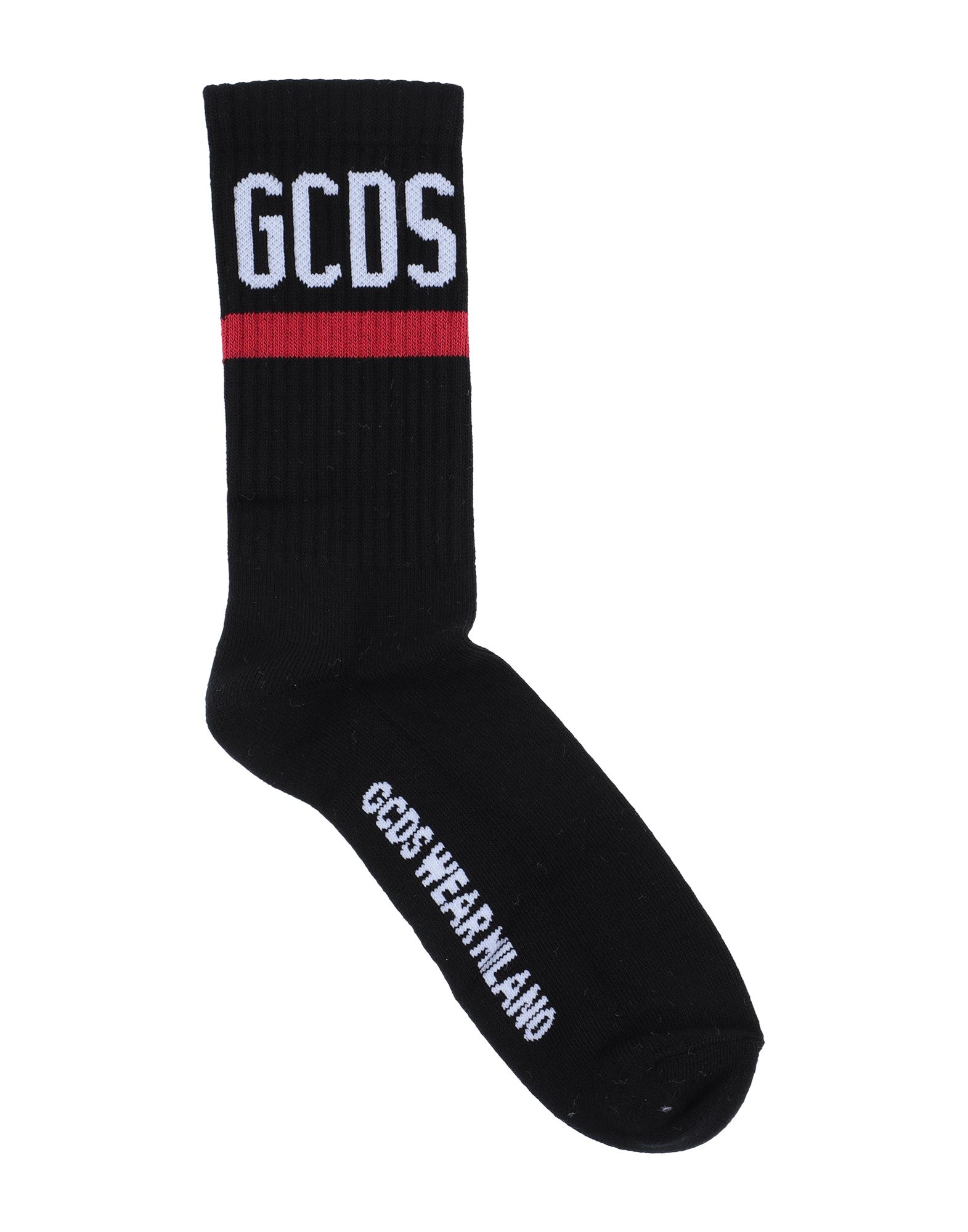 Gcds Black Stretch-cotton Blend Socks In Black