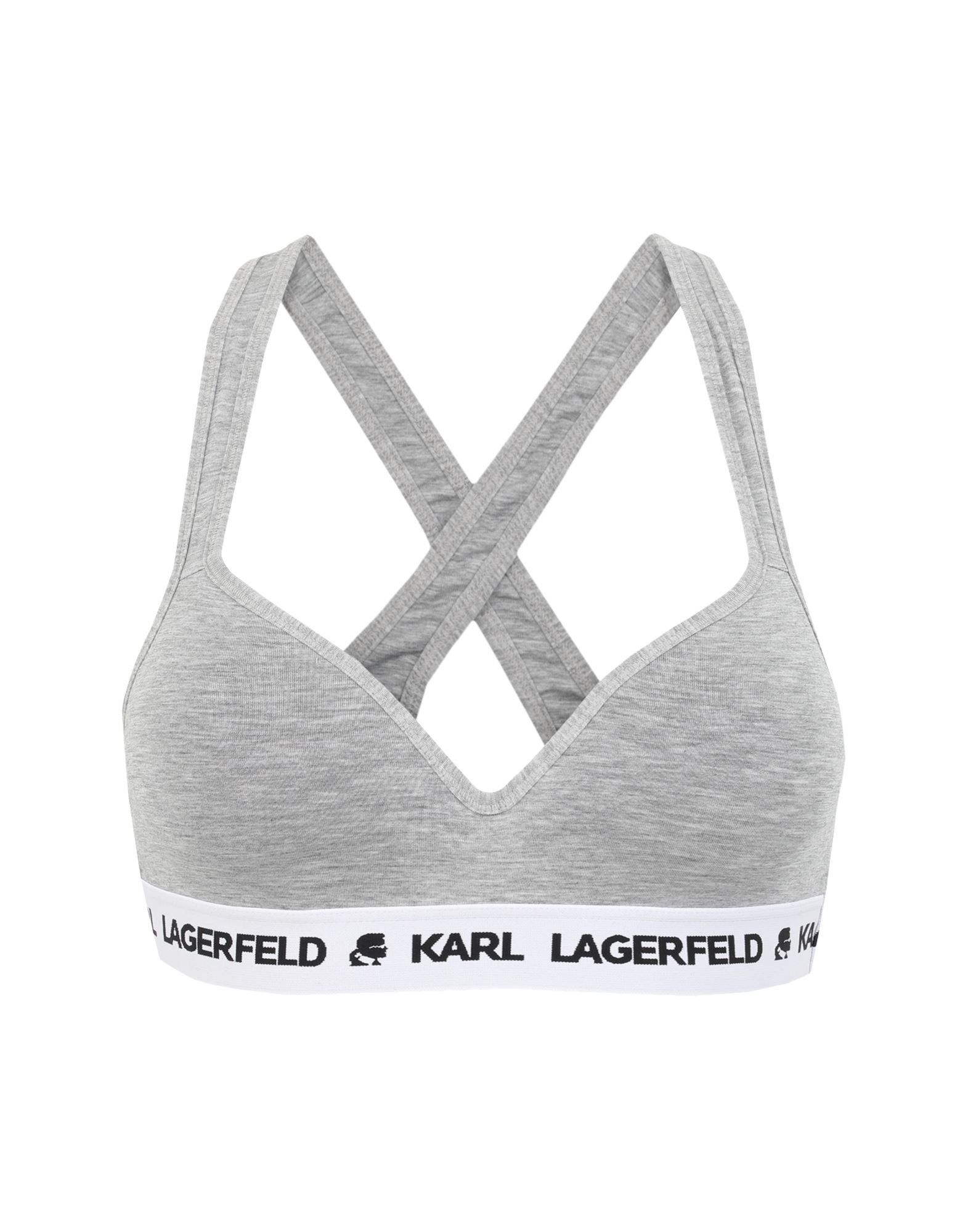 《セール開催中》KARL LAGERFELD レディース ブラジャー ライトグレー XS テンセル 95% / ポリウレタン 5% PADDED LOGO BRA