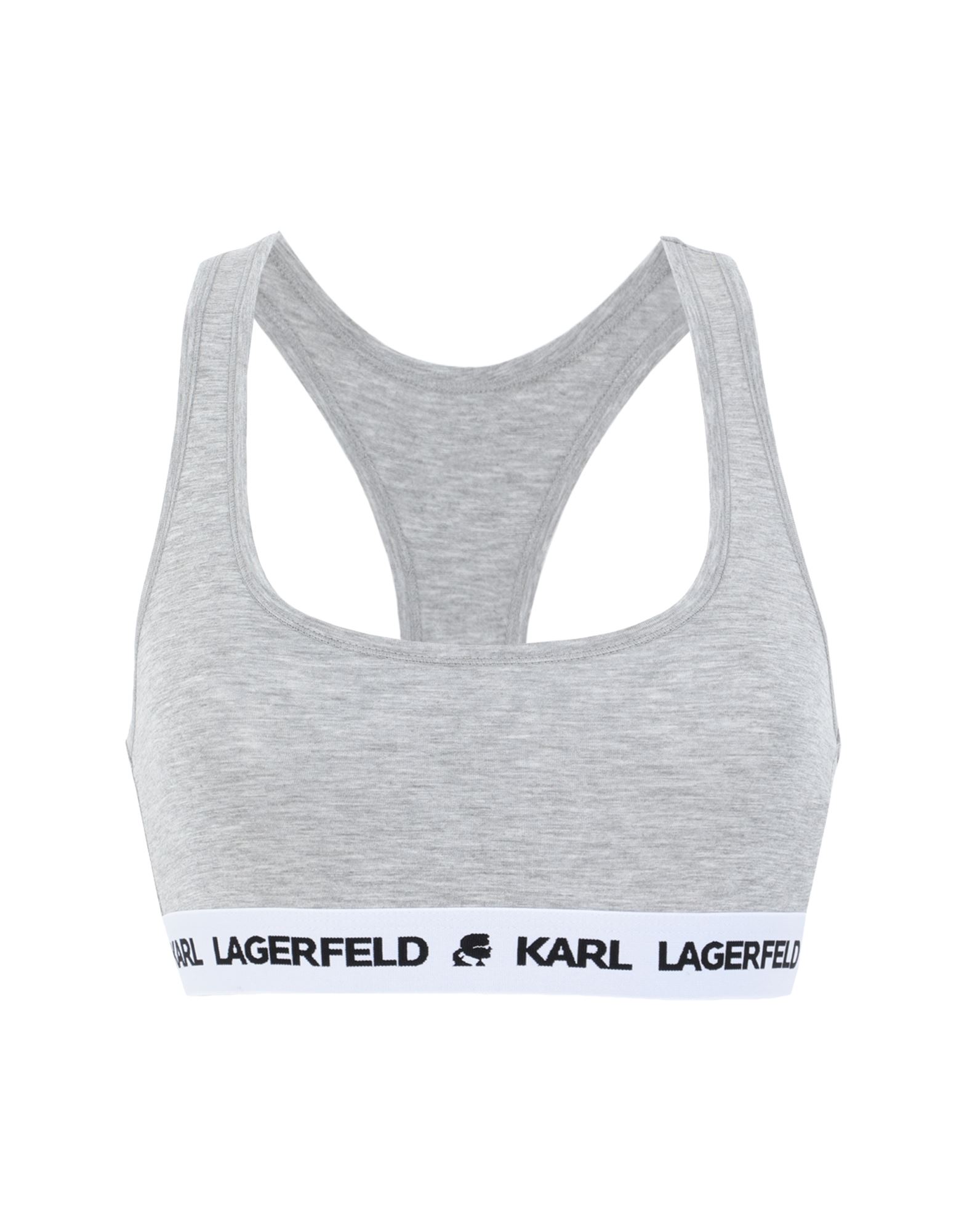 《セール開催中》KARL LAGERFELD レディース ブラジャー ライトグレー XS テンセル 95% / ポリウレタン 5% LOGO BRALETTE