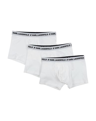 Karl Lagerfeld Logo Trunks Set (pack Of 3) Man Boxer White Size L Organic Cotton, Elastane
