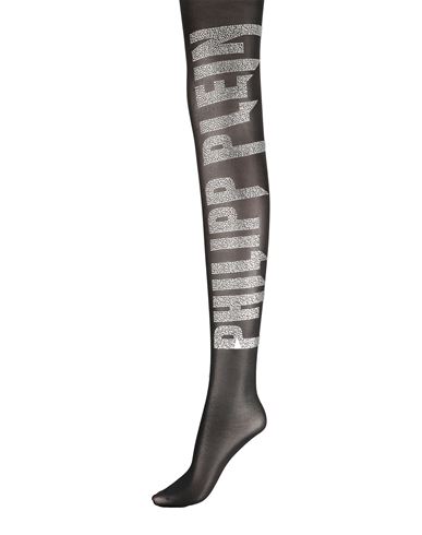 Philipp Plein Woman Socks & Hosiery Black Size 8 Nylon, Elastane, Cotton, Glass