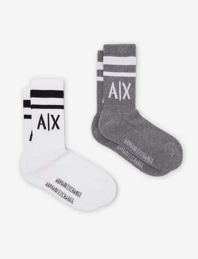 Armani Exchange Sock Grigio Cotone, Poliammide, Elastan