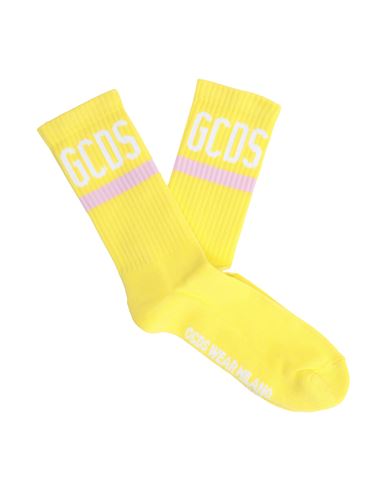 Shop Gcds Man Socks & Hosiery Yellow Size Onesize Cotton, Polyamide, Elastane