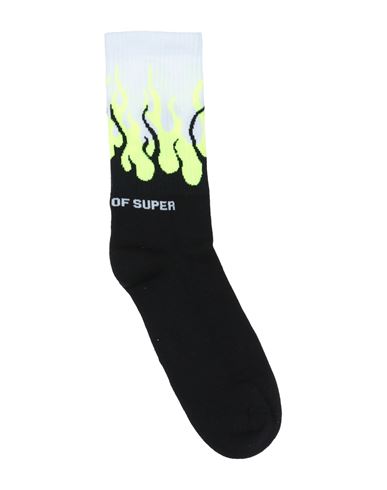 Shop Vision Of Super Black Socks Flames Man Socks & Hosiery Acid Green Size Onesize Cotton, Polyester, El