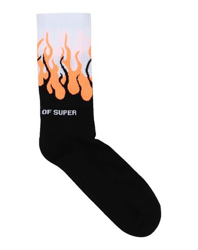 Vision Of Super Black Socks Flames Man Socks & Hosiery Orange Size Onesize Cotton, Polyester, Elasta