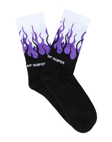Shop Vision Of Super Black Socks Flames Man Socks & Hosiery Purple Size Onesize Cotton, Polyester, Elasta