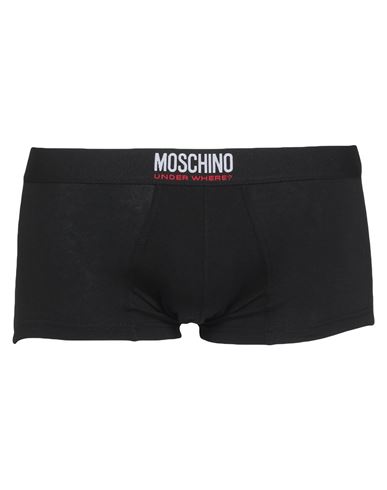 Shop Moschino Man Boxer Black Size Xs Cotton, Elastane