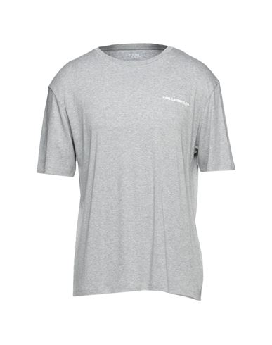 Karl Lagerfeld Unisex Logo Pyjama T-shirt Man Sleepwear Light Grey Size S Lyocell, Organic Cotton