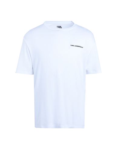 Karl Lagerfeld Unisex Logo Pyjama T-shirt Man Sleepwear White Size S Lyocell, Organic Cotton