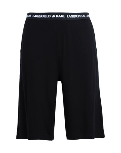Karl Lagerfeld Logo Pyjama Bermuda Man Sleepwear Black Size S Lyocell, Organic Cotton