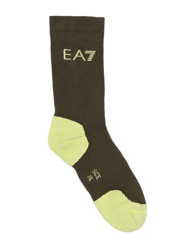 Ea7 Man Socks & Hosiery Military Green Size S Cotton, Polyamide, Polyester, Elastane