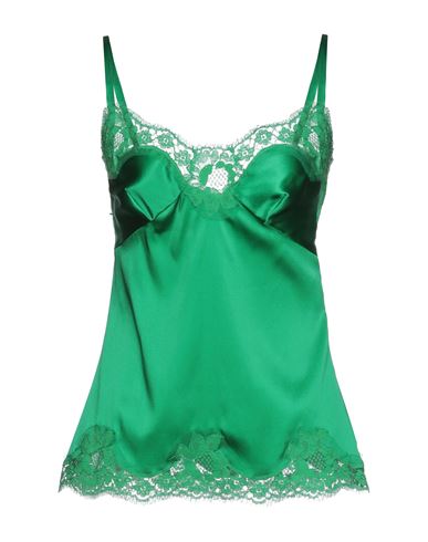 Dolce & Gabbana Woman Undershirt Green Size 2 Silk, Elastane