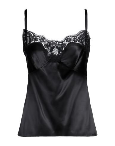 Dolce & Gabbana Woman Undershirt Black Size 4 Silk, Elastane