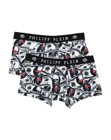 Philipp Plein Man Boxer White Size L Cotton, Elastane