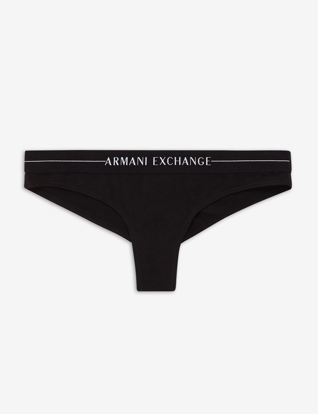 Armani Exchange Slip Nero Cotone, Elastan