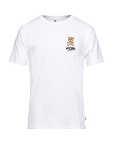 Moschino Man Undershirt White Size L Cotton, Elastane