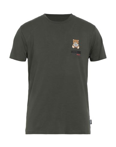 Moschino Man Undershirt Military Green Size Xl Cotton, Elastane