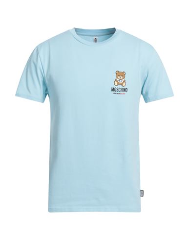 Moschino Man Undershirt Sky Blue Size M Cotton, Elastane