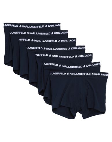 Karl Lagerfeld Logo Trunk Set (pack Of 7) Man Boxer Navy Blue Size L Organic Cotton, Elastane