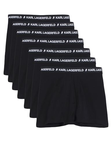 Karl Lagerfeld Logo Trunk Set (pack Of 7) Man Boxer Black Size S Organic Cotton, Elastane