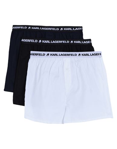 Karl Lagerfeld Woven Boxer Shorts (pack Of 3) Man Boxer Midnight Blue Size M Organic Cotton, Elastan