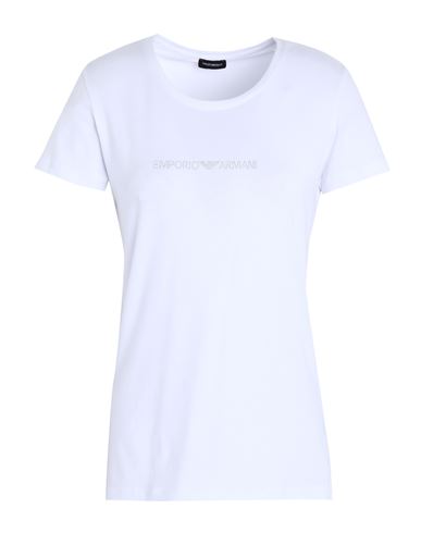 Emporio Armani Loungewear T-shirt Woman Undershirt White Size 10 Cotton, Elastane