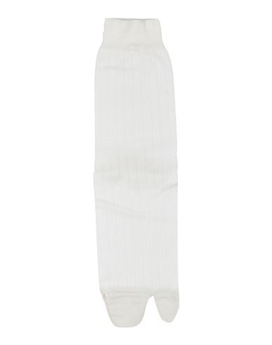 Maison Margiela Woman Socks & Hosiery White Size M Cotton, Polyamide