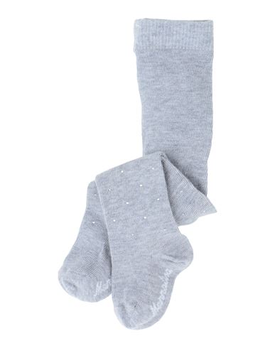 Monnalisa Babies'  Newborn Girl Socks & Hosiery Grey Size 3 Cotton, Polyamide, Elastane