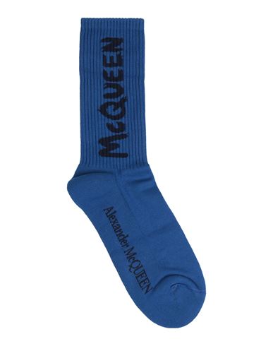 Alexander Mcqueen Man Socks & Hosiery Blue Size L Cotton, Polyamide, Elastane