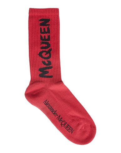 Alexander Mcqueen Man Socks & Hosiery Brick Red Size L Cotton, Polyamide, Elastane