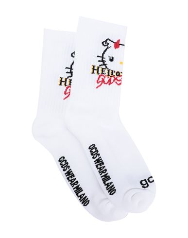 Gcds Man Socks & Hosiery White Size 6-8 Cotton, Polyamide, Elastane