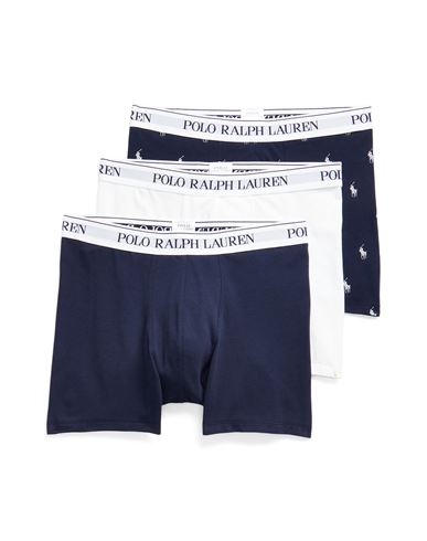 Shop Polo Ralph Lauren Stretch Cotton Boxer Brief 3-pack Man Boxer Blue Size L Cotton, Elastane