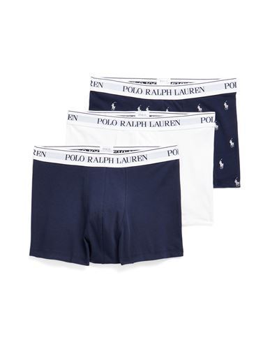 Shop Polo Ralph Lauren Classic Stretch-cotton Trunk 3-pack Man Boxer Midnight Blue Size M Cotton, Elastan