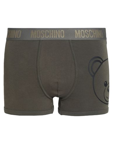 Moschino Man Boxer Military Green Size Xs Cotton, Elastane