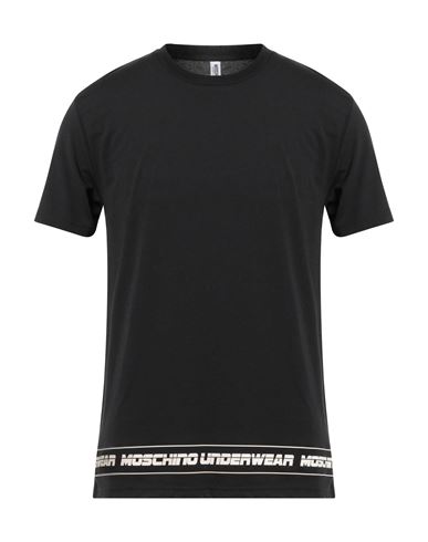 Moschino Man Undershirt Black Size L Polyester, Cotton, Elastane