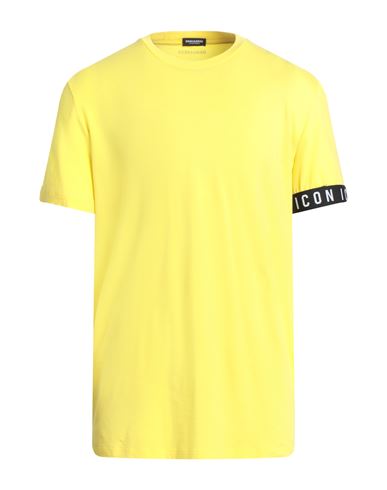 Dsquared2 Man Undershirt Yellow Size Xxl Cotton, Elastane