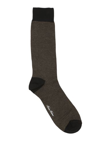 Brooks Brothers Man Socks & Hosiery Dark Brown Size Onesize Cotton, Nylon In Beige