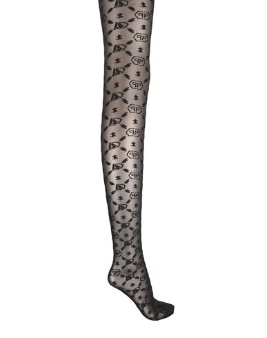 Philipp Plein Woman Socks & Hosiery Black Size 2 Nylon, Elastane, Cotton