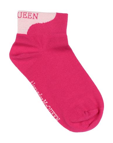 Alexander Mcqueen Woman Socks & Hosiery Fuchsia Size Onesize Cotton, Polyamide, Elastane In Pink