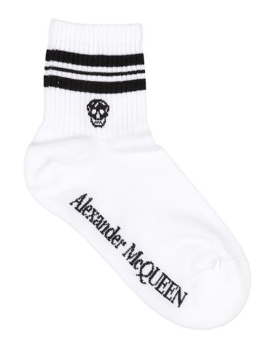 Alexander Mcqueen Woman Socks & Hosiery Beige Size L Cotton, Polyamide, Metallic Fiber, Elastane In Black