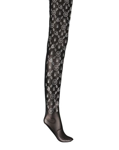 Philipp Plein Woman Socks & Hosiery Black Size 8 Nylon, Elastane, Fiberglass